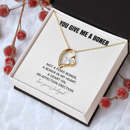 You Give Me A Heart Boner An Affection Erection Funny & Sarcastic Love For Her ? Mature Best Funny Gag Gifts For Virologist Wife On Special Days Forever Love Necklace