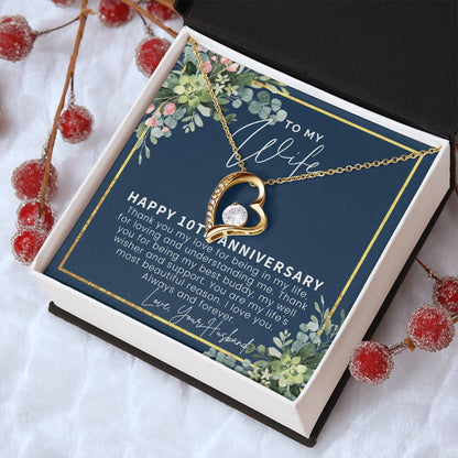 10 Year Anniversary Gift For Wife 10 Year Anniversary Gifts 10Th Wedding Anniversary Gift For Her Forever Love Necklace