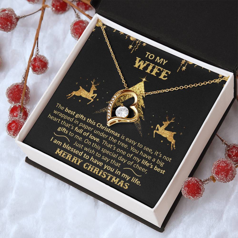 To My Wife Christmas Forever Love Necklace