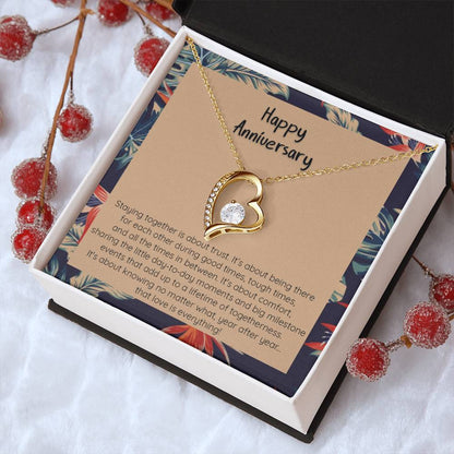 Anniversary Gift Love Is Everything 14K White Gold Or 18K Yellow Gold Finish Pendant Necklace Forever Love Necklace