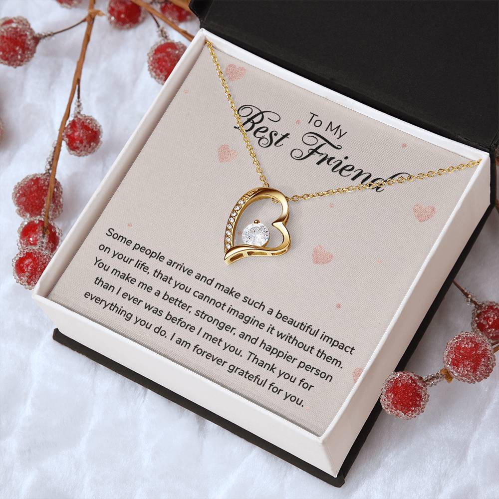 Best Friend Gift Best Friend Necklace Best Friend Distance Gifts Best Friend Birthday Gift To My Best Friend Hearts Necklace Forever Love Necklace