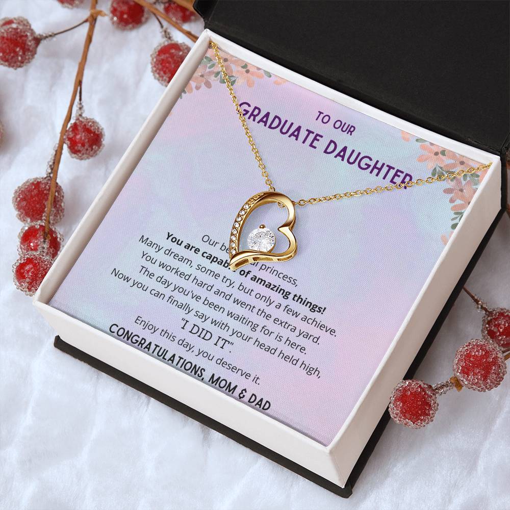 To Our Beautiful Daughter Gift Daughter's Birthday Gift Necklace For Daughter Gift For Daughter Christmas Gift To Daughter Forever Love Necklace