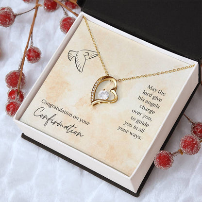 Congratulation On Your Confirmation - May The Lord Give His Angels Charge Over You To Guide You In All Your Ways - Necklace Forever Love Necklace