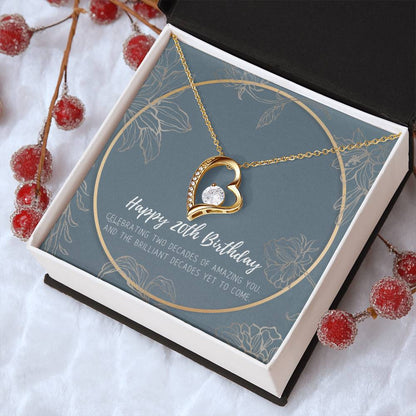 20th Birthday Gifts For Women Necklace For Her 2 Decade Jewelry 20 Years Old 20th Birthday Gift Necklace Forever Love Necklace