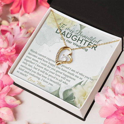 Gift For Daughter On Wedding Day From Mother Wedding Necklace Gift To Daughter Bride Gift From Mom To Daughter On Wedding Day Bride Forever Love Necklace