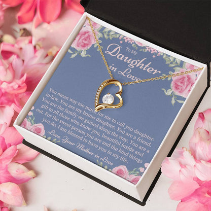 Daughter In Law Gift From Mother In Law Daughter In Law Birthday Gift Daughter In Love Best Daughter In Law Gift Jewelry Forever Love Necklace