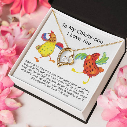 Chicky-Poo Dancing Queen I Love You Necklace Gift For Wife Soulmate Forever Love Necklace