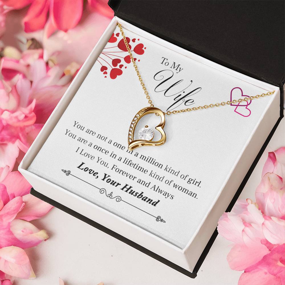 To My Wife Once In A Lifetime Heart Necklace 1 Forever Love Necklace