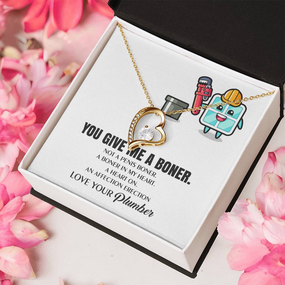 You Give Me A Heart Boner An Affection Erection Funny & Sarcastic Love For Her ? Mature Gag Plumber's Wife Funny Gift 1 Forever Love Necklace