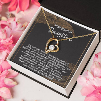 Daughter Necklace Gift Daughter Birthday Necklace To My Beautiful Daughter Forever Love Necklacedaughter Gift From Mom Daughter Forever Love Necklace
