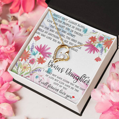 Bonus Daughter Necklace Step Daughter Necklace Necklace For Stepdaughter Stepdaughter Birthday Gift Bonus Daughter Gift For Wedding Forever Love Necklace
