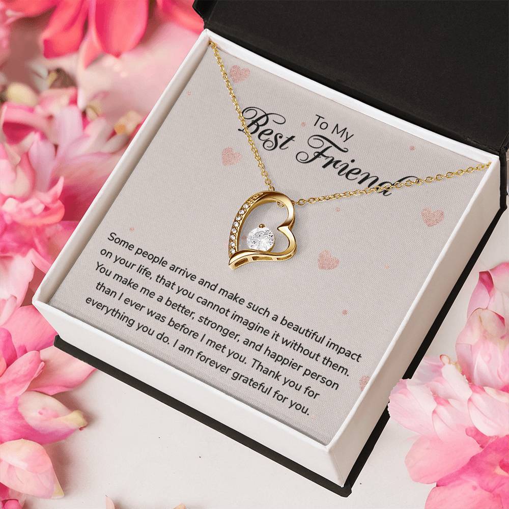Best Friend Gift Best Friend Necklace Best Friend Distance Gifts Best Friend Birthday Gift To My Best Friend Hearts Necklace Forever Love Necklace