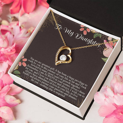 Daughter Gift From Mom To Daughter Forever Love Necklace For Daughter Customize Gift For Daughter From Mom From Dad To Daughter Forever Love Necklace