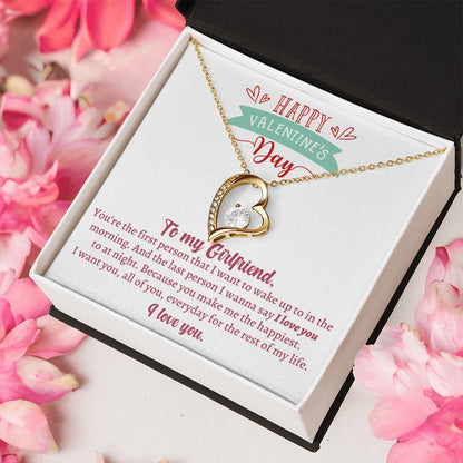 Valentine's Gift For Girlfriend You're The First Person That I Want To Wake Up To In The Morning 1 Forever Love Necklace