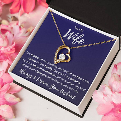 To My Wife Valentine's Gift Forever Love 18k Yellow Gold Finish 14k White Gold Finish Necklace Pendant With Adjustable Chain 18 22 Present Forever Love Necklace
