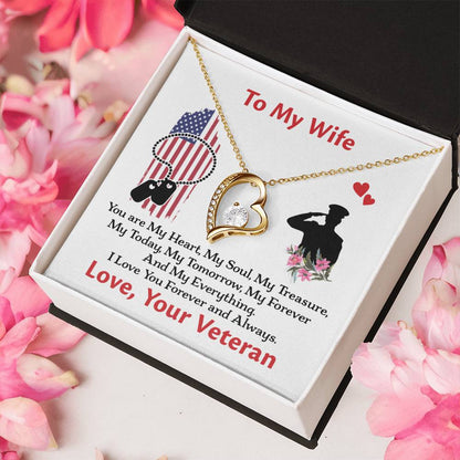 Veteran's Wife Forever Love Necklace