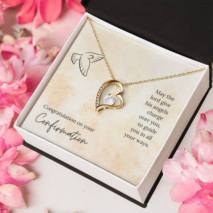 Congratulation On Your Confirmation - May The Lord Give His Angels Charge Over You To Guide You In All Your Ways - Necklace Forever Love Necklace