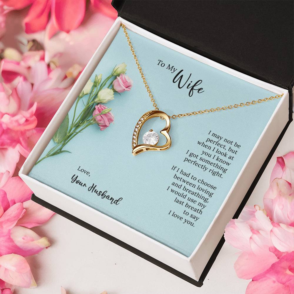 Forever Love Heart Necklace To My Wife Forever Love Necklace