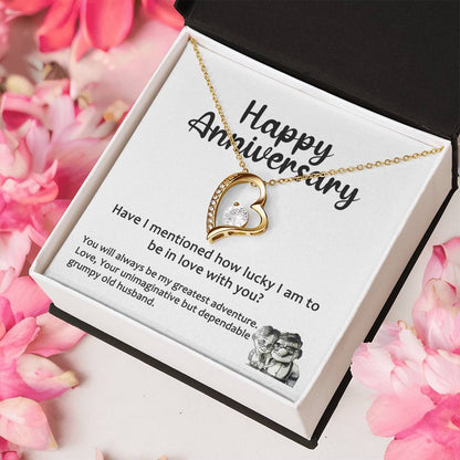 Anniversary Heart Necklace For Wife From Grumpy Husband Forever Love Necklace