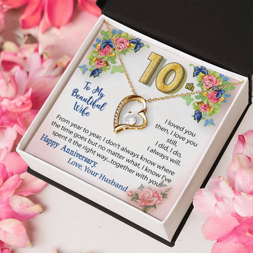 10th Anniversary Necklace Gift To Wife Forever Love Necklace