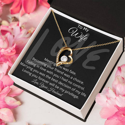 To My Wife Forever Love Pendant Necklace Forever Love Necklace