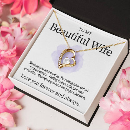 Beautiful Wife Valentine's Heart Gift Necklace Forever Love Necklace