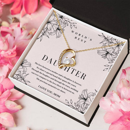 Daughter Gift World's Best Daughter Necklace Forever Love Necklace