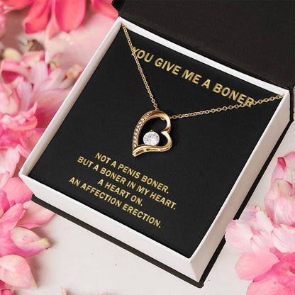 You Give Me A Heart Boner An Affection Erection Pendant Necklace Funny & Sarcastic Love For Her Mature Gift 1 Forever Love Necklace