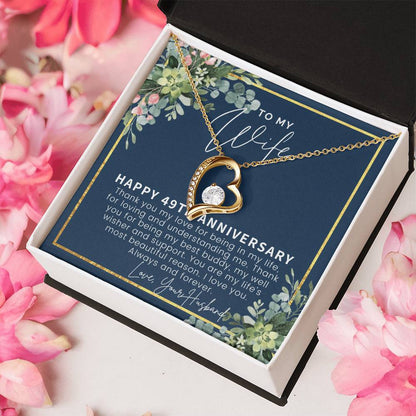 49Th Anniversary Gift For Wife 49Th Anniversary Gifts 49 Year Anniversary Gift Ideas 49 Year Wedding Anniversary Gift For Her Forever Love Necklace