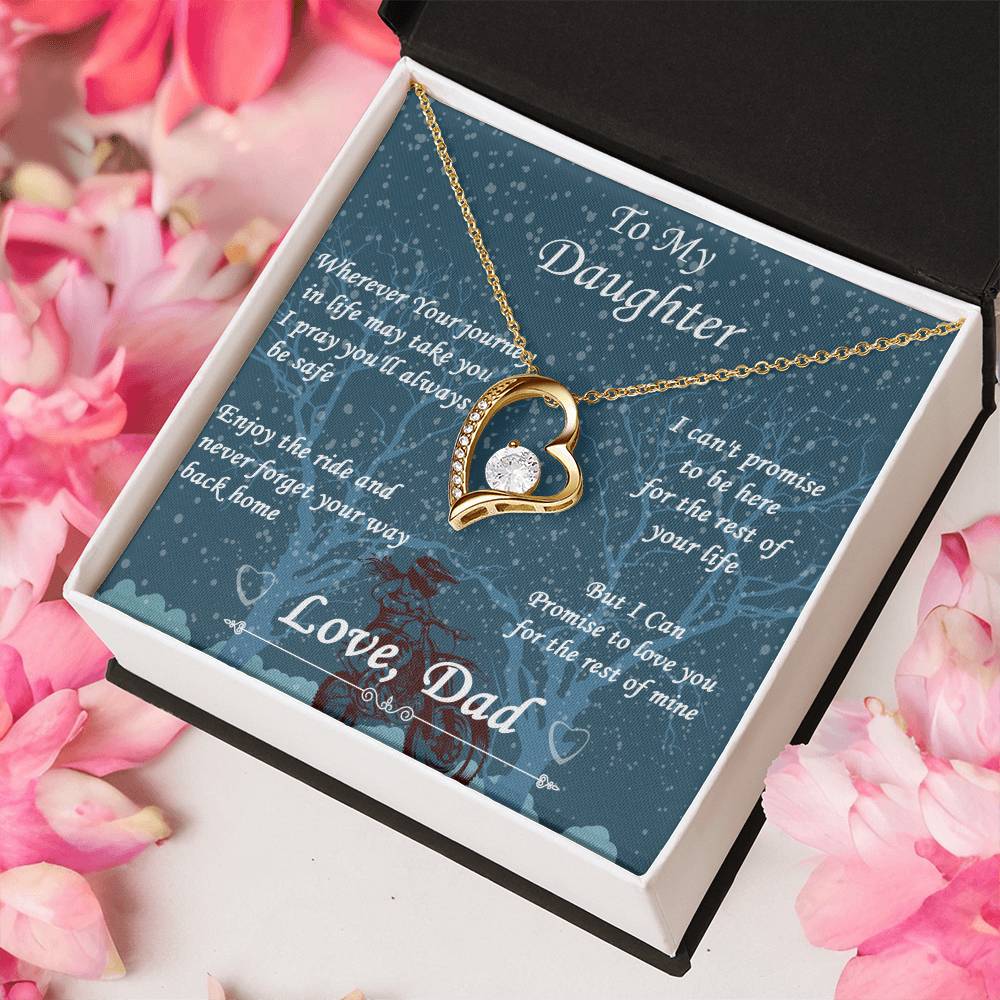 Wherever Your Journey Biker Daughter Forever Love Necklace