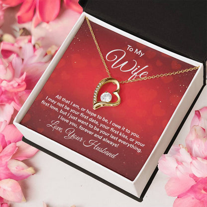 To My Wife Necklace Gift Anniversary Gift Gifts For Her Valentines Gift For Wife Birthday Gift Gift For Wife Forever Love Necklace