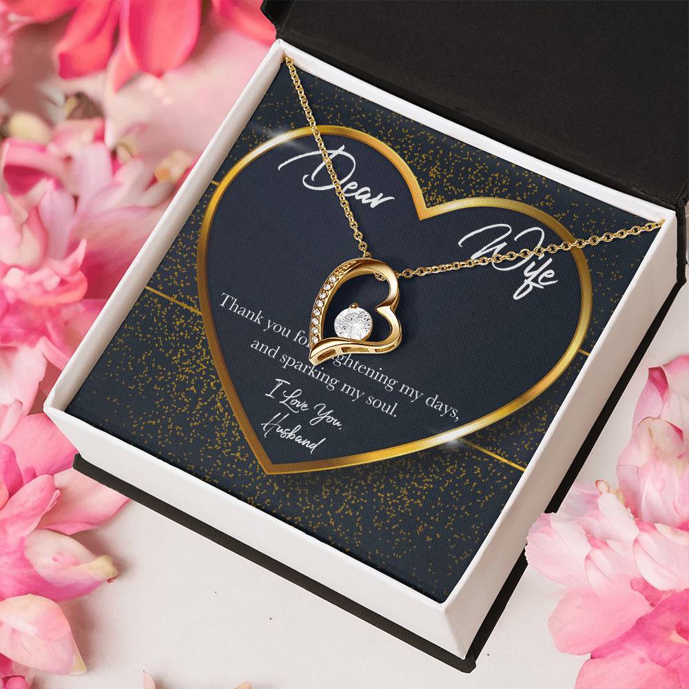 Anniversary Gift For Wife To My Wife Necklace Present For Wife Marriage Gifts Gift Ideas For Wife Wife Heart Necklace Birthday Forever Love Necklace