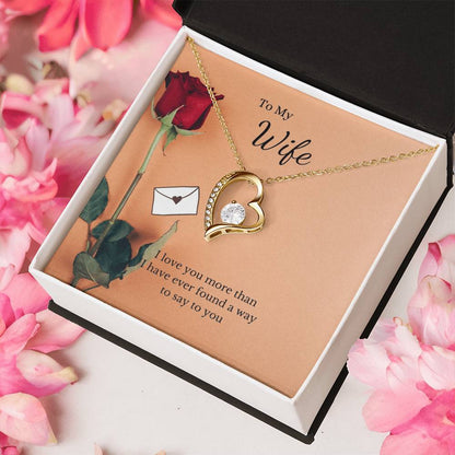 To My Wife Loving You-Silver Or Gold Heart Shaped Necklace Forever Love Necklace