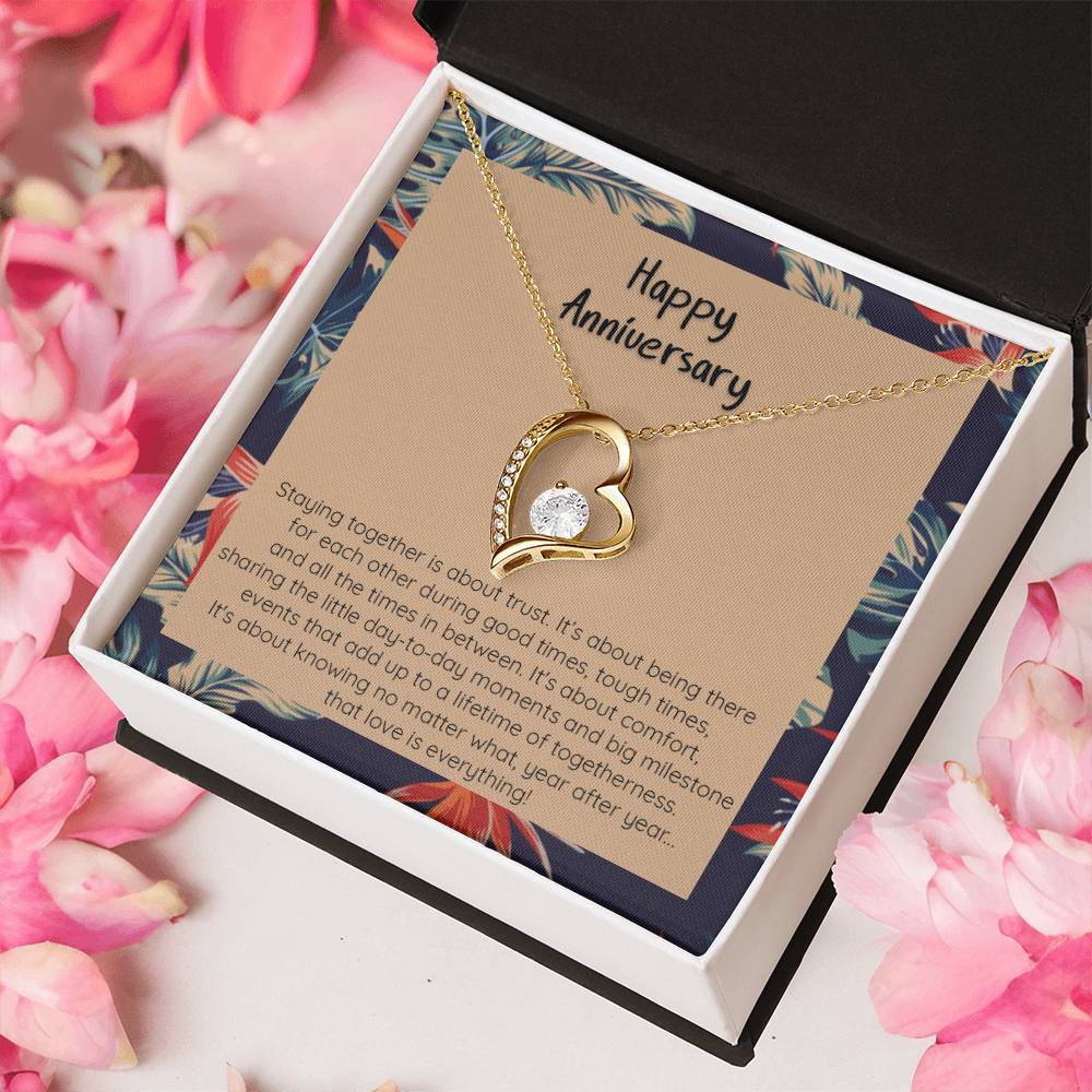 Anniversary Gift Love Is Everything 14K White Gold Or 18K Yellow Gold Finish Pendant Necklace Forever Love Necklace
