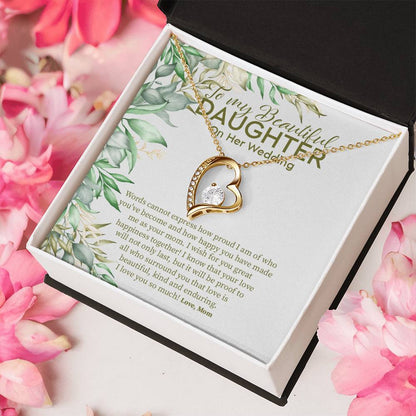 Bride Gift From Mom To Daughter On Wedding Day Wedding Necklace Gift To Daughter Gift For Daughter On Wedding Day From Mother Gifts Forever Love Necklace
