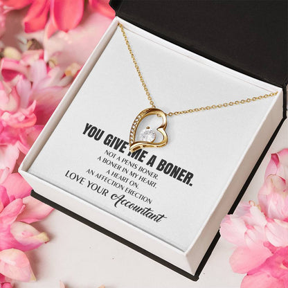 You Give Me A Heart Boner An Affection Erection Funny & Sarcastic Love For Her ? Mature Best Funny Gag Gifts For Accountant Wife On Special Days Forever Love Necklace