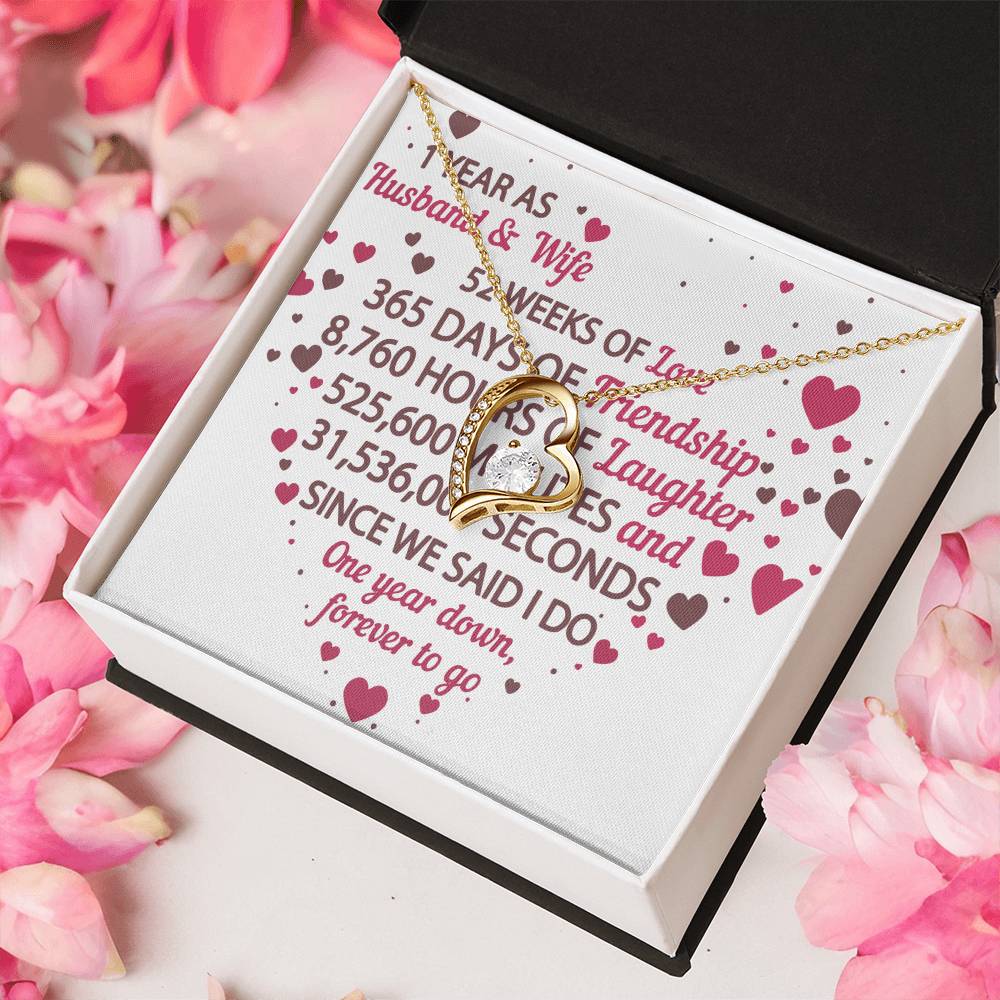 1st Anniversary Gift For Husband And Wife 1st Anniversary Gifts Forever Love Necklace