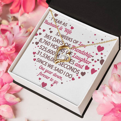 1st Anniversary Gift For Husband And Wife 1st Anniversary Gifts Forever Love Necklace