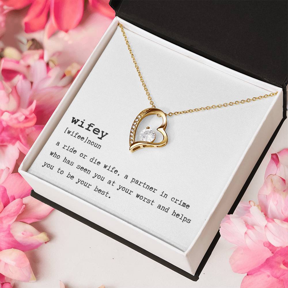 To My Wife - Ride Or Die & Partner In Crime Necklace Forever Love Necklace