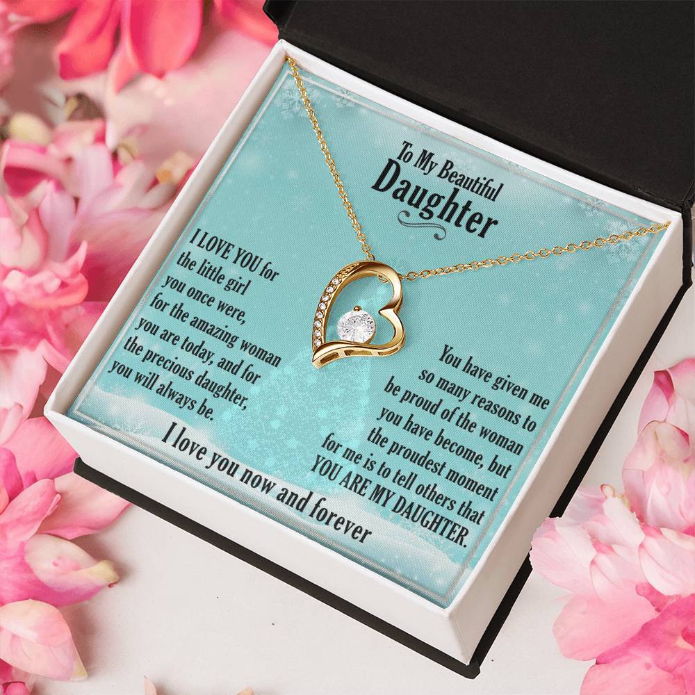 A Gift For Daughter Precious Daughter Forever Love Necklace