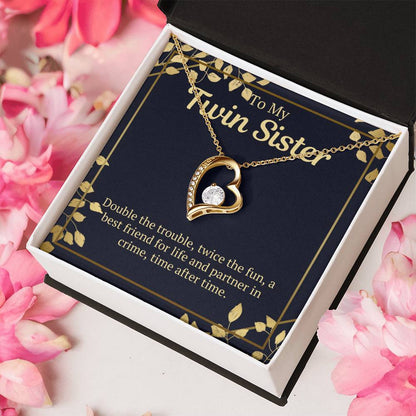 Twin Sister Gift Necklace Forever Love Necklace