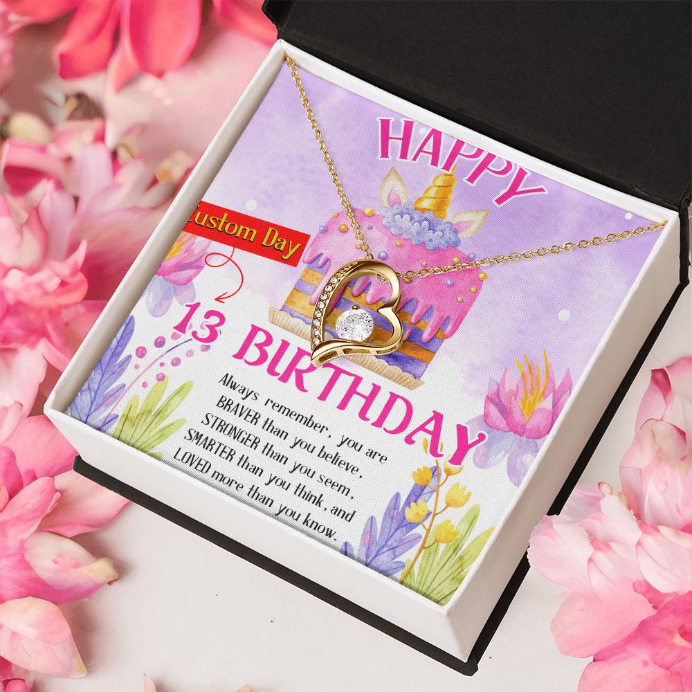 Birthday Necklace For Her Customize Birthday Necklace Birthday Necklace Pendant 13Th Birthday Necklace Gift Birthday Necklace Gift Forever Love Necklace