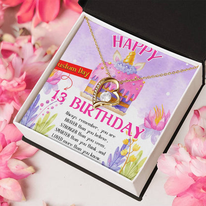 Birthday Necklace For Her Customize Birthday Necklace Birthday Necklace Pendant 13Th Birthday Necklace Gift Birthday Necklace Gift Forever Love Necklace