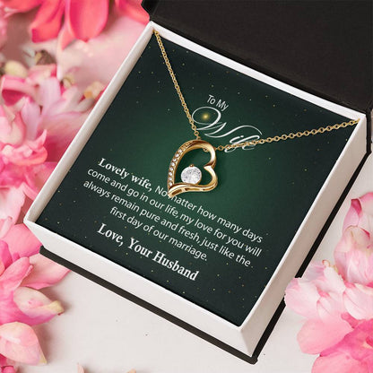 To My Wife Necklace Gifts Best Customize Gift For Wife Anniversary Necklace For My Wife Forever Love Necklace