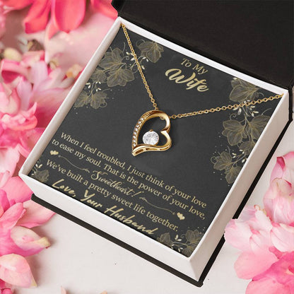 To My Wife - Sweet Life Together - 92.5 Sterling Silver Pendant Forever Love Necklace