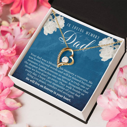Dad Memorial Gift Father Memorial Gift Loss Of Father Memorial Gift Sympathy Gift Of Loss Of Dad Dad Memorial Necklace Keepsake Forever Love Necklace