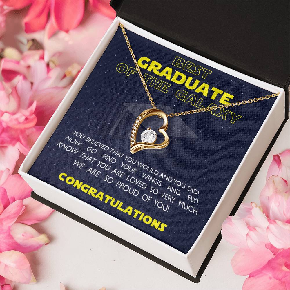 Best Graduate Of The Galaxy Congratulations Graduate On Your Degree Hotter By One Degree Graduation Necklace Phd Graduation Forever Love Necklace