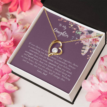Daughter - Dad - Pruple - Gold Forever Love Necklace