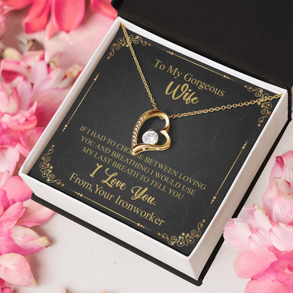 To Wife - From Ironworker - I Love You Forever Necklace Forever Love Necklace