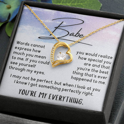 Babe Necklace - You'Re My Everything - Brush Stroke Forever Love Necklace